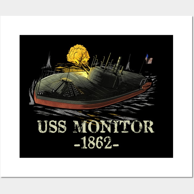 Naval History American Civil War USS Monitor Ironclad Ship Wall Art by Styr Designs